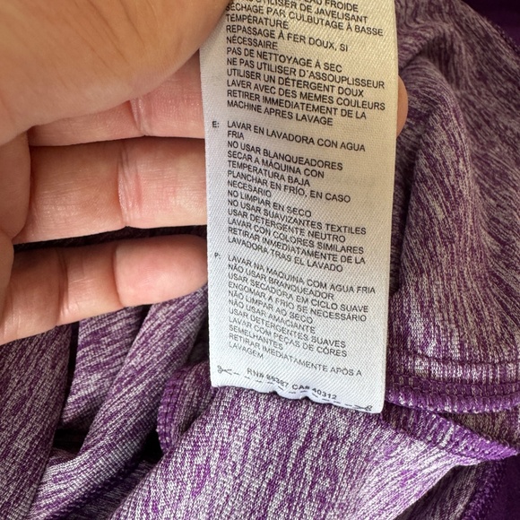 Adidas Women's Short Sleeve Athletic High Neck Top Purple Small Activewear Gym - Picture 10 of 15